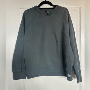 Vuori Gray Crewneck Sweater with Ribbed Details